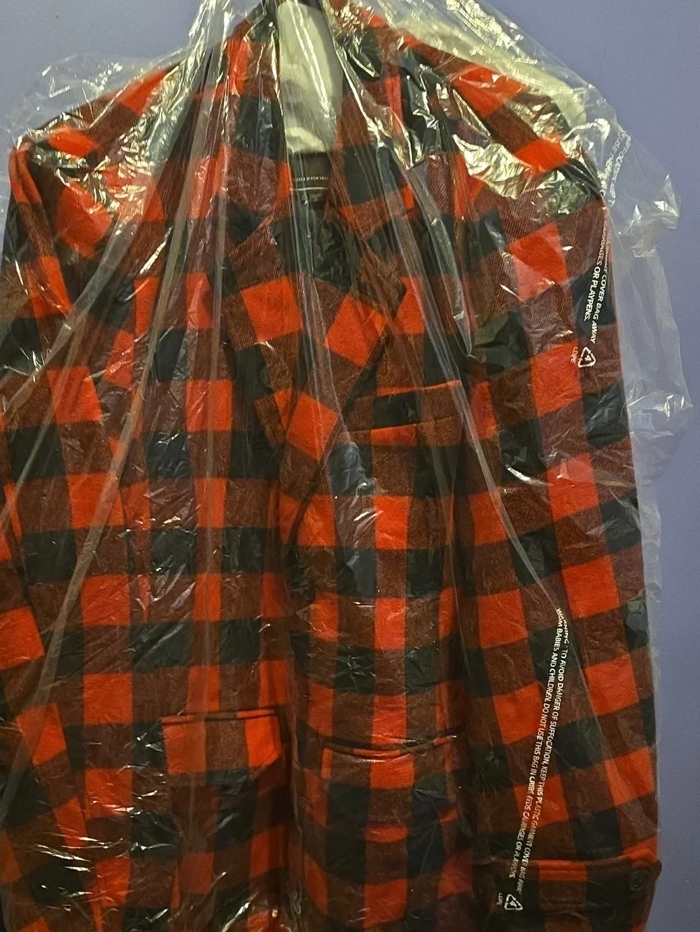Men's Red & Black Plaid Jacket - Classic Check Coat